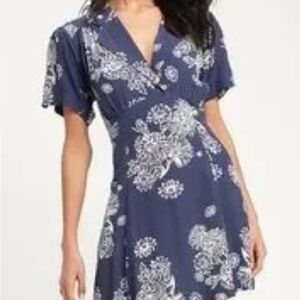 FREE PEOPLE Blue Hawaii Fit-and-Flare Dress